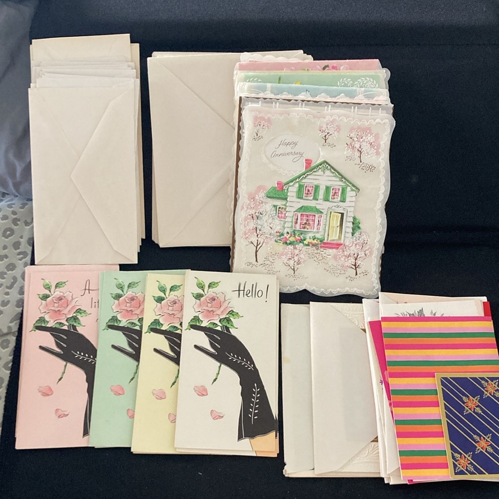 Lot of 24 Vintage Cards w/ Some Envelopes